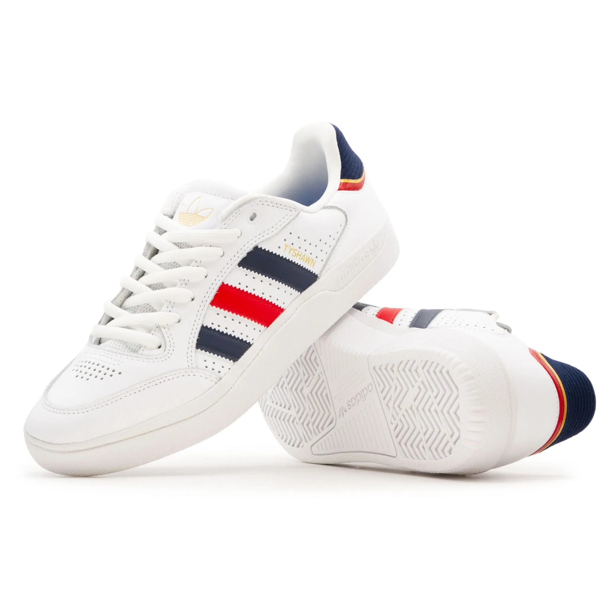 Adidas Tyshawn Low Shoes - FTW White/Better Scarlet/Gold Metallic