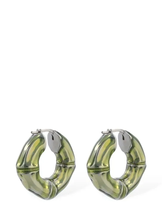 Amina Muaddi   Small Bamboo hoop earrings 