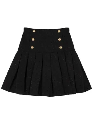 Balmain   Pleated tweed skirt 