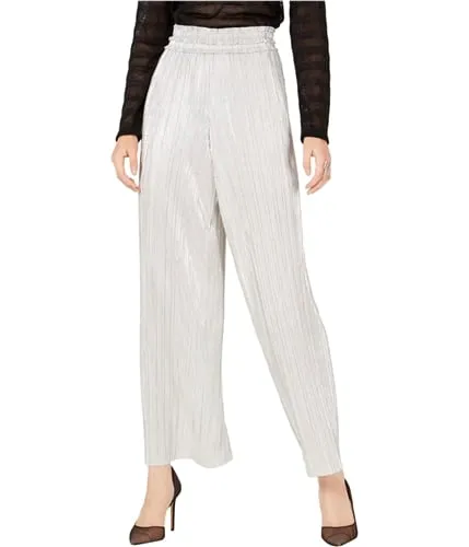 I-N-C Womens Metallic Pleated Casual Wide Leg Pants