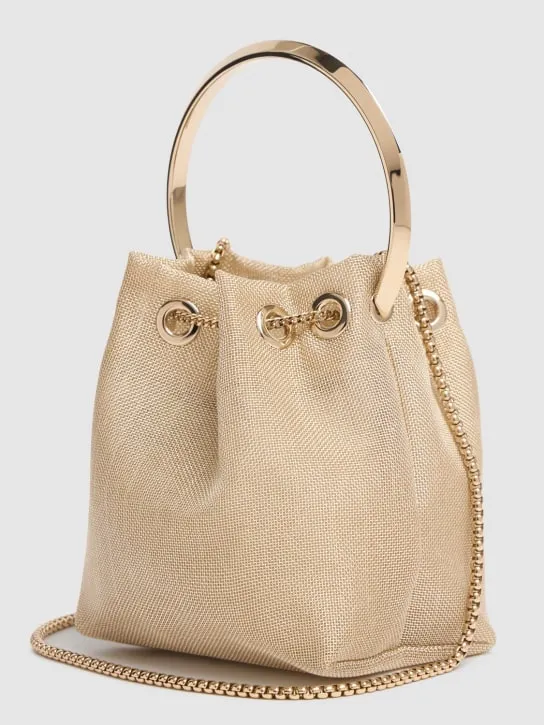 Jimmy Choo   Bon Bon metallic mesh top handle bag 