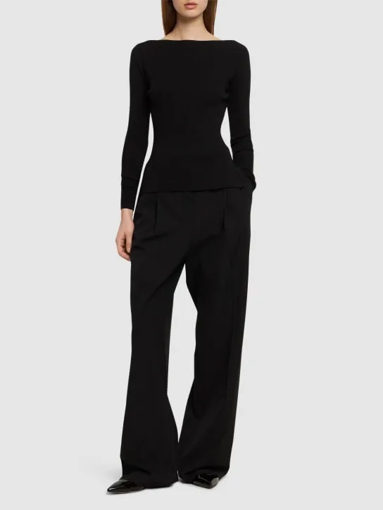 Max Mara   Favella stretch viscose lurex l/s top 