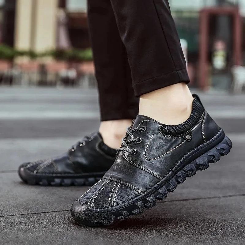 Men's Casual Shoes Leather  Flats Loafers #XS7023