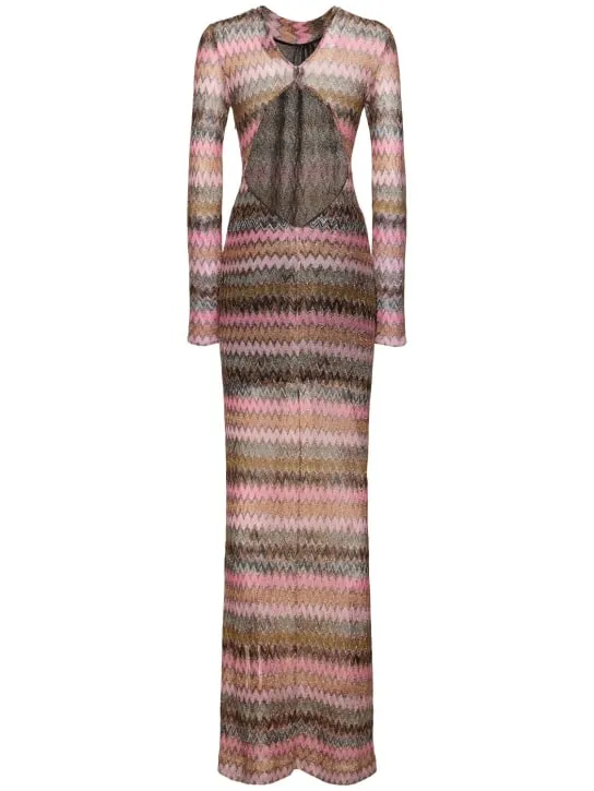 Missoni   Chevron lurex maxi dress w/cutout 