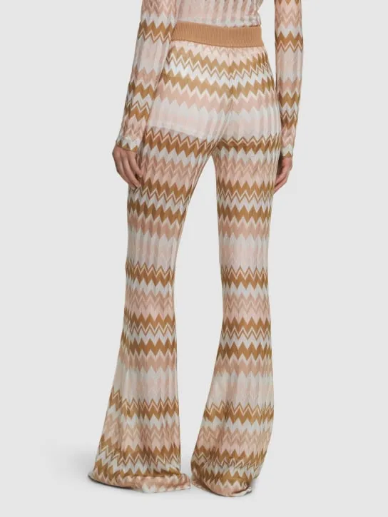 Missoni   Knit viscose lamé flared pants 