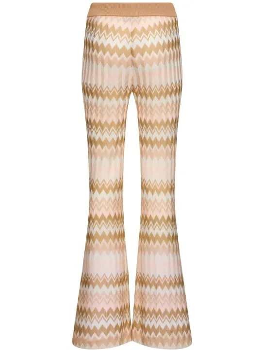 Missoni   Knit viscose lamé flared pants 