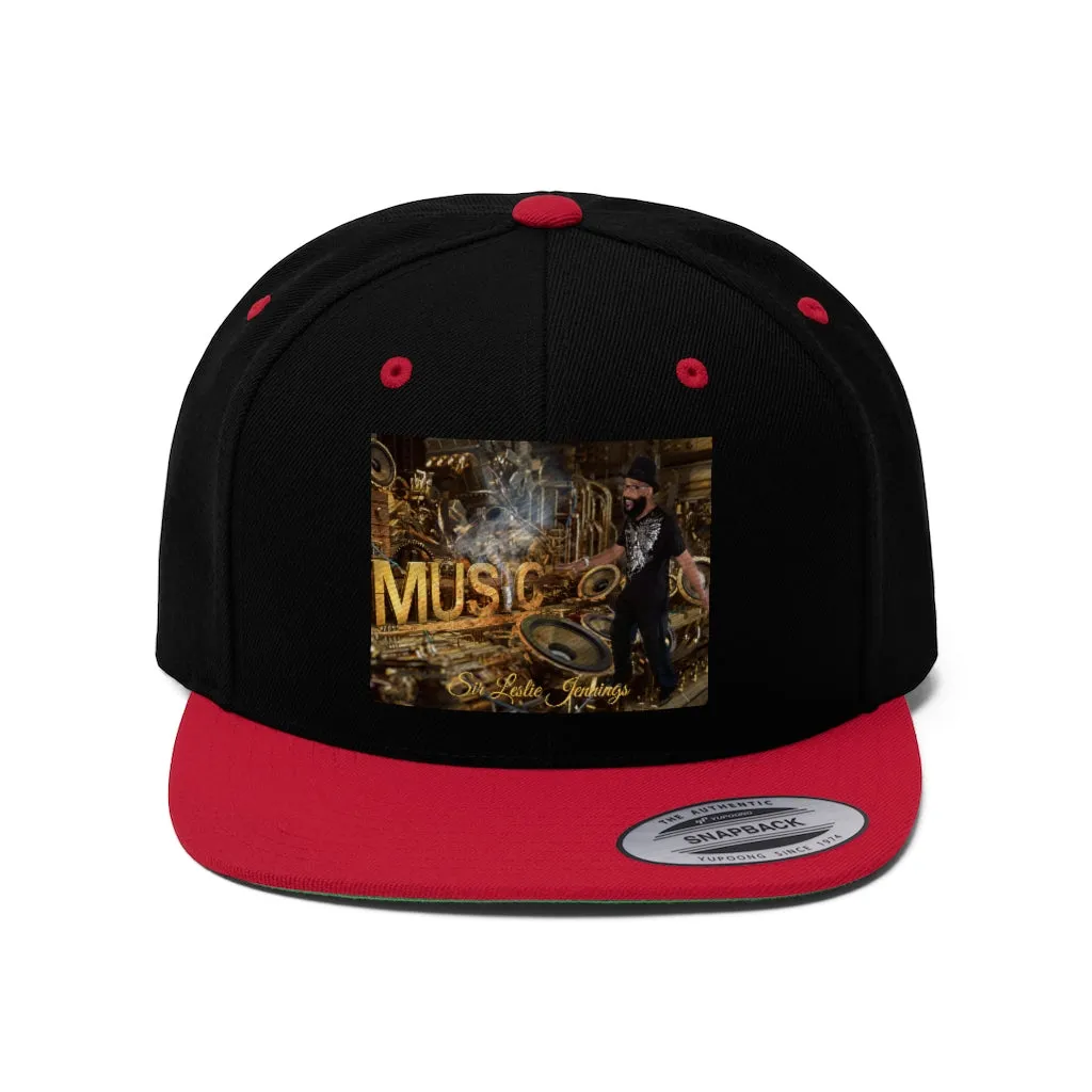 M.U.S.I.C. World HQ Unisex Flat Bill Hat